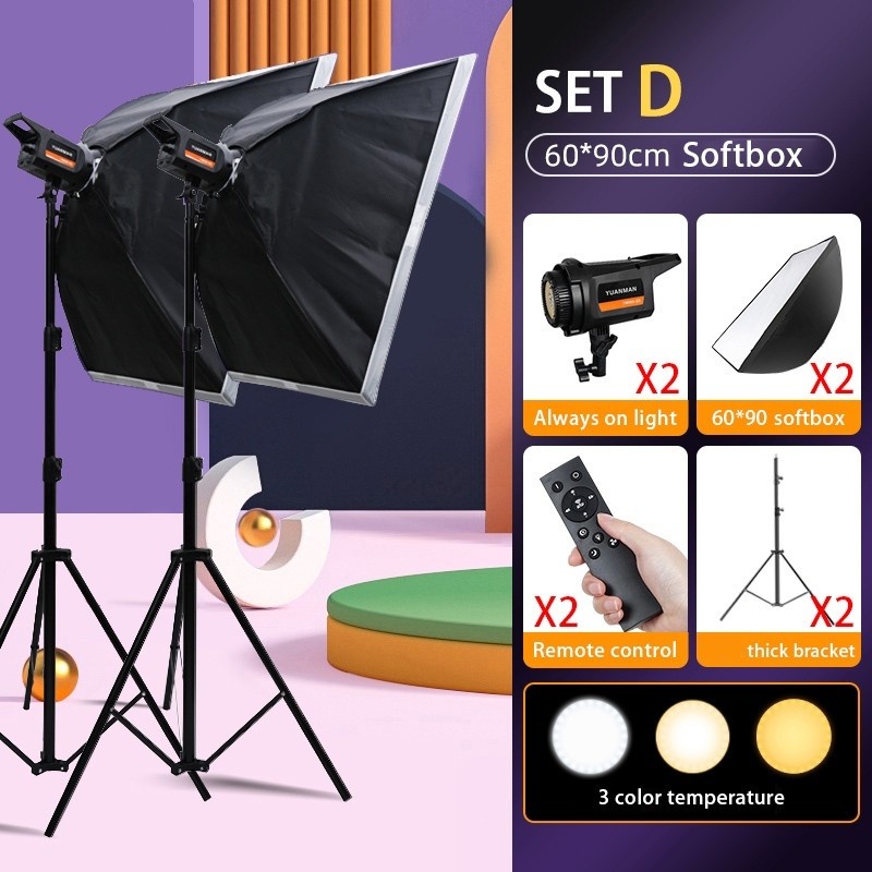 90cm Softbox 500w LED LIGHT with grid ซอฟต์บ็อกซ์ ไฟสตูดิโอ ไฟต่อเนื่อง ไฟถ่ายรูป ไฟไลฟ์สด camera li