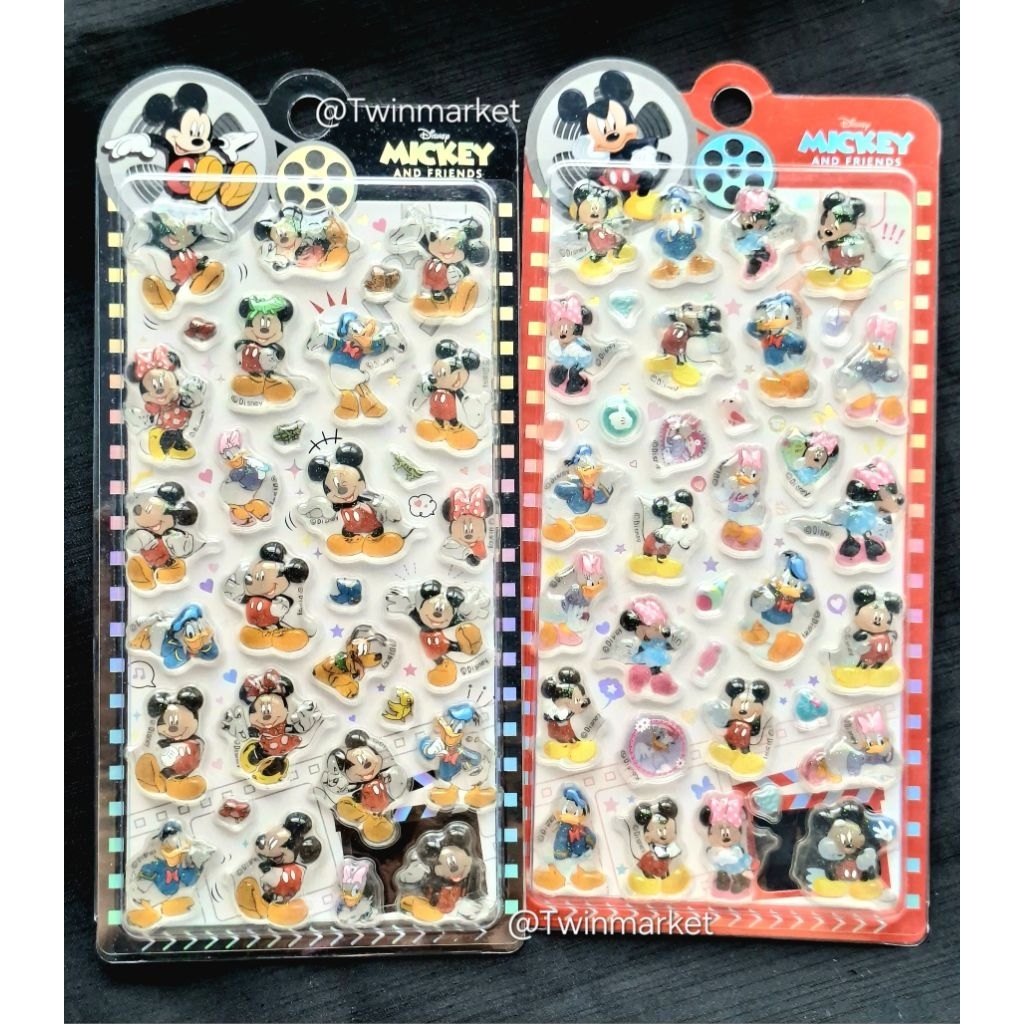 Bonbon drop mickey and friends สติกเกอร์นูน 3D สติกเกอร์ใส ติดมือถือ พวงกุญแจ คริสตัล