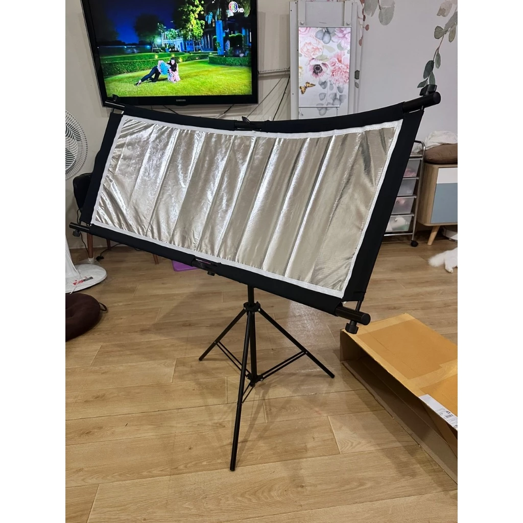 [ส่งของจากไทย]  50x110cm ตัวยูแผ่นสะท้อนแสง Reflector + ขาตั้งกล้อง 2 เมตร แผ่นรีเฟล็กซ์ Studio Curved Screen Reflector thumbnail 4