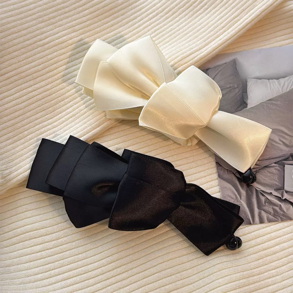 กิ๊บกล้วยติดผมผ้าซาติน EBONY&IVORY BANANA CLIP 13 cm. ทรงเรียบสวย พร้อมส่งในไทย!