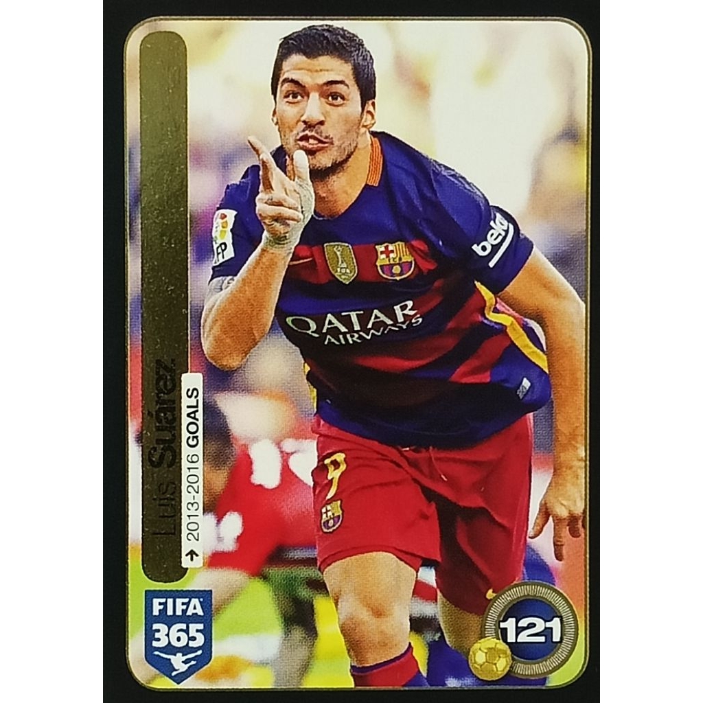 2016-17 Panini FIFA 365#111 Suarez Goal Machines Soccer Sticker
