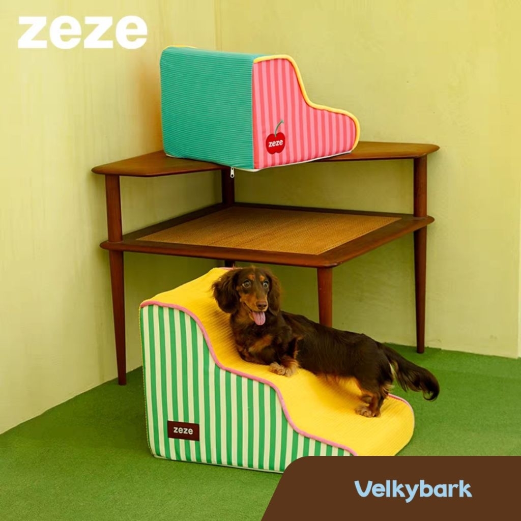 VELKYBARK [พร้อมส่ง] Zeze บันไดสำหรับสัตว์เลี้ยง บันไดสุนัขและแมว Waves Pet Stairs