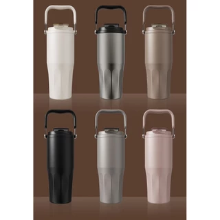 [รุ่นใหม่!] แก้วเก็บความเย็น 800ml ซับในเคลือบเซรามิก (Ceramic Liner) เก็บอุณหภูมิได้นานไม่ติดกลิ่น พร้อมหูหิ้วพกพาสะดวก