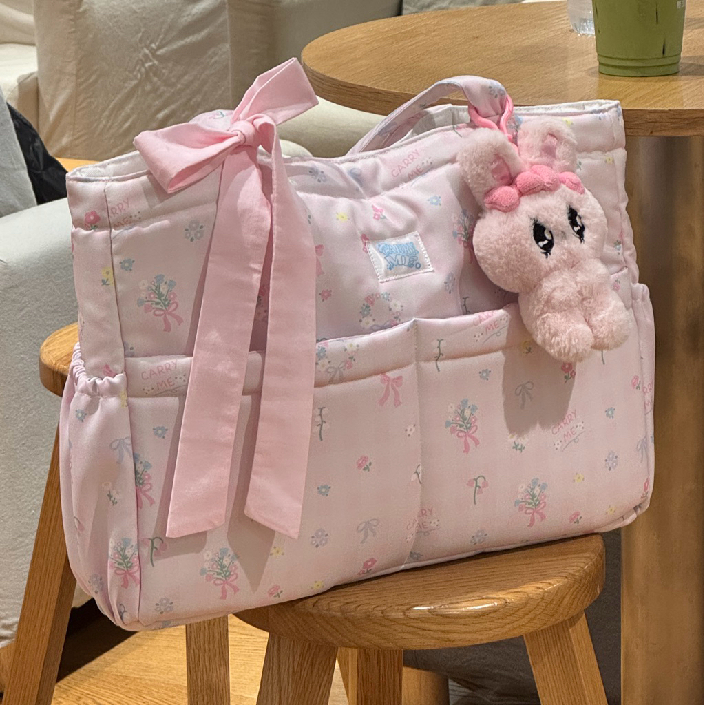 carryme พร้อมส่ง เร็ว💞ล็อตมีซิป tote bagคอลพิเศษ 🧸กระเป๋าผ้าสะพาย มีใยนุ่ม ใส่ A4 ipad laptop ขวดได้