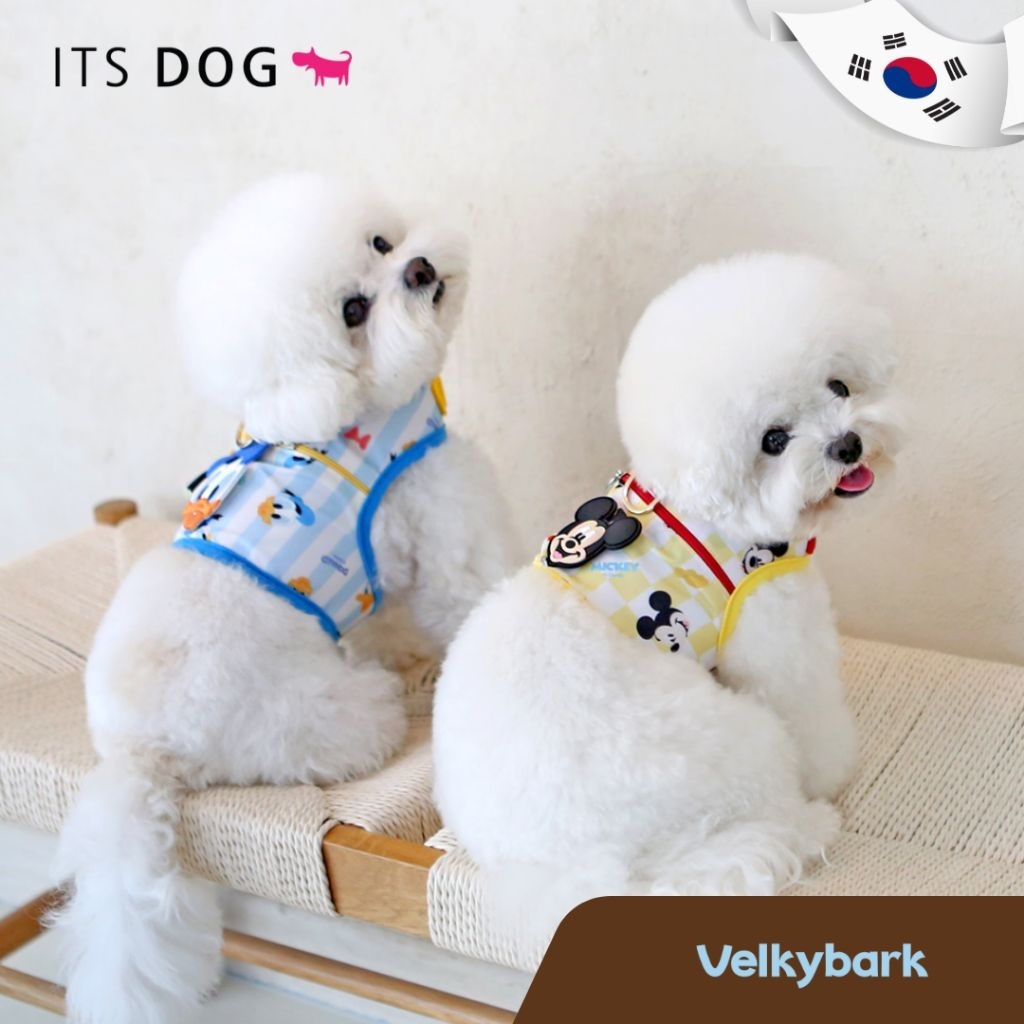 VELKYBARK [พร้อมส่ง] ITSDOG 🇰🇷 Disney Cool Harness Set 3 ชิ้น เสื้อรัดอก สายจูง แผ่นเจลเย็น