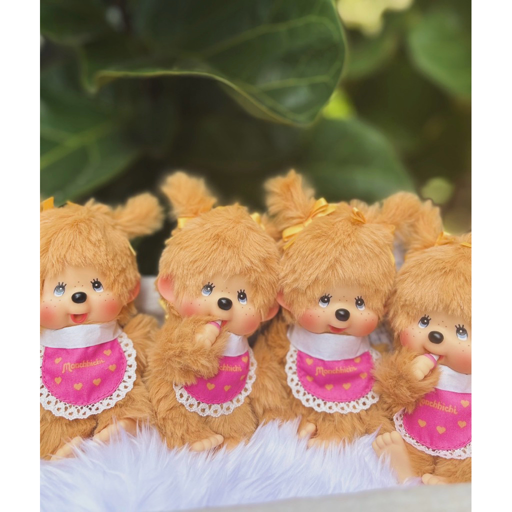 🔥พร้อมส่ง🔥พวงม่อนชิชิขนทองสองแกละคอลใหม่ Monchhichi twin tails girl gold