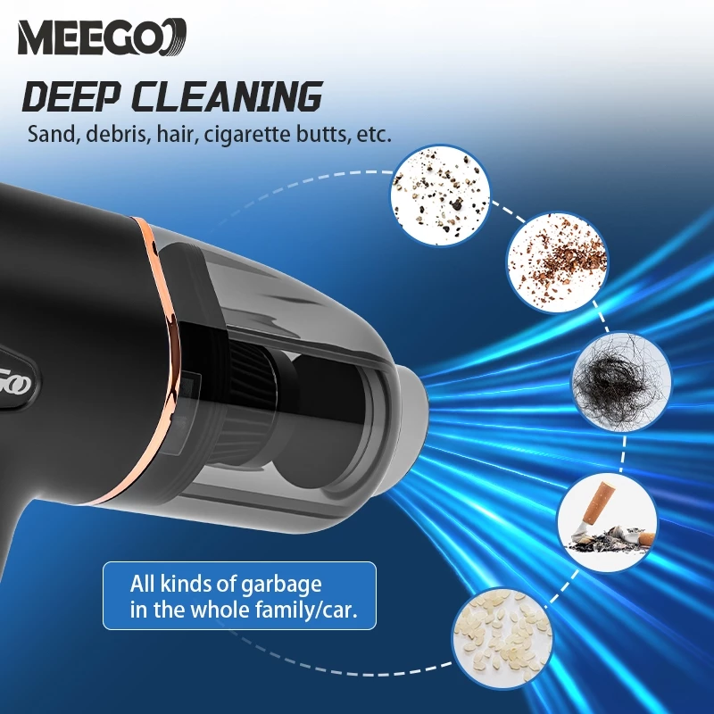 MeeGoo เครื่องดูดฝุ่นในรถไร้สาย ที่ดูดฦุ่นเล็ก 9000pa เครื่องเป่าลมไร้สาย For ทำความสะอาดรถยนต์ บ้าน thumbnail 5