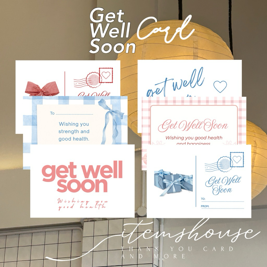 การ์ด Get well soon การ์ดอวยพร การ์ดให้กำลังใจ สไตล์มินิมอล