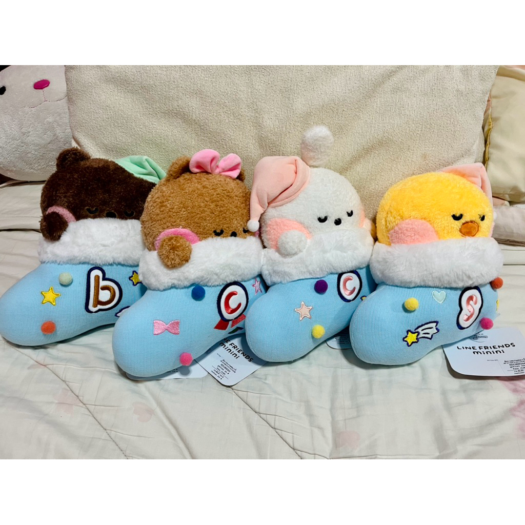 ตุ๊กตาไซส์ 8 นิ้ว 🛌 น้องๆ Line Friend minini ทั้ง 4 แบบ 🐻🐰🐤 งานลิขสิทธิ์ Joyliday 💗 (ตู้คีบกลาง)