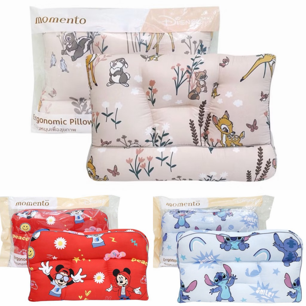 🔥พร้อมส่ง🔥ส่งไว✨Momento x Disney หมอนสุขภาพ 3D ดิสนีย์ คลาสสิก 40X70 ซม. นุ่มสบายมาก🎁ของขวัญปีใหม่🩷แ