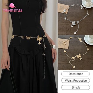 COD🚚เข็มขัดโลหะเชิงชาย ผีเสื้อ พู่ โซ่เอว ส่วนบุคคล ผู้หญิง …