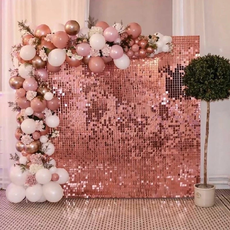 ม่านฟอยล์ สีเหลี่ยม เลเซอร์ผ้าม่าน Party   สําหรับวันเกิดหมั้นงานแต่งงานคริสต์มาส วันหยุดฉลองตกแต่งปาร์ตี้