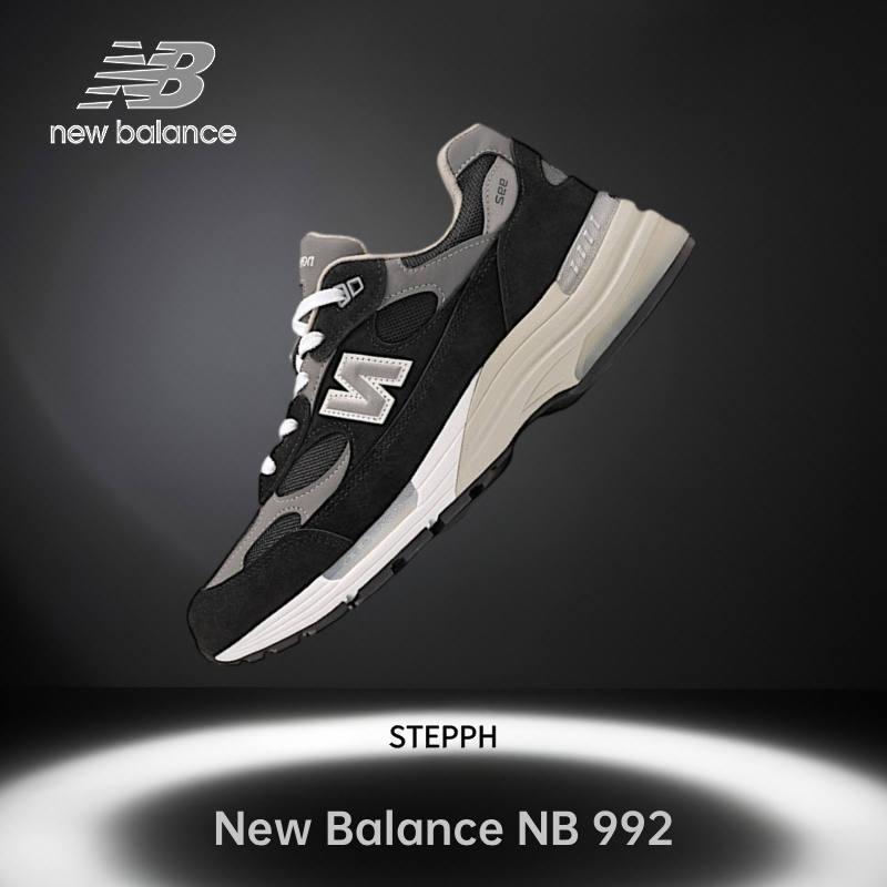 ของแท้ 100%-New Balance NB 992  M992EB black Low Sneakers