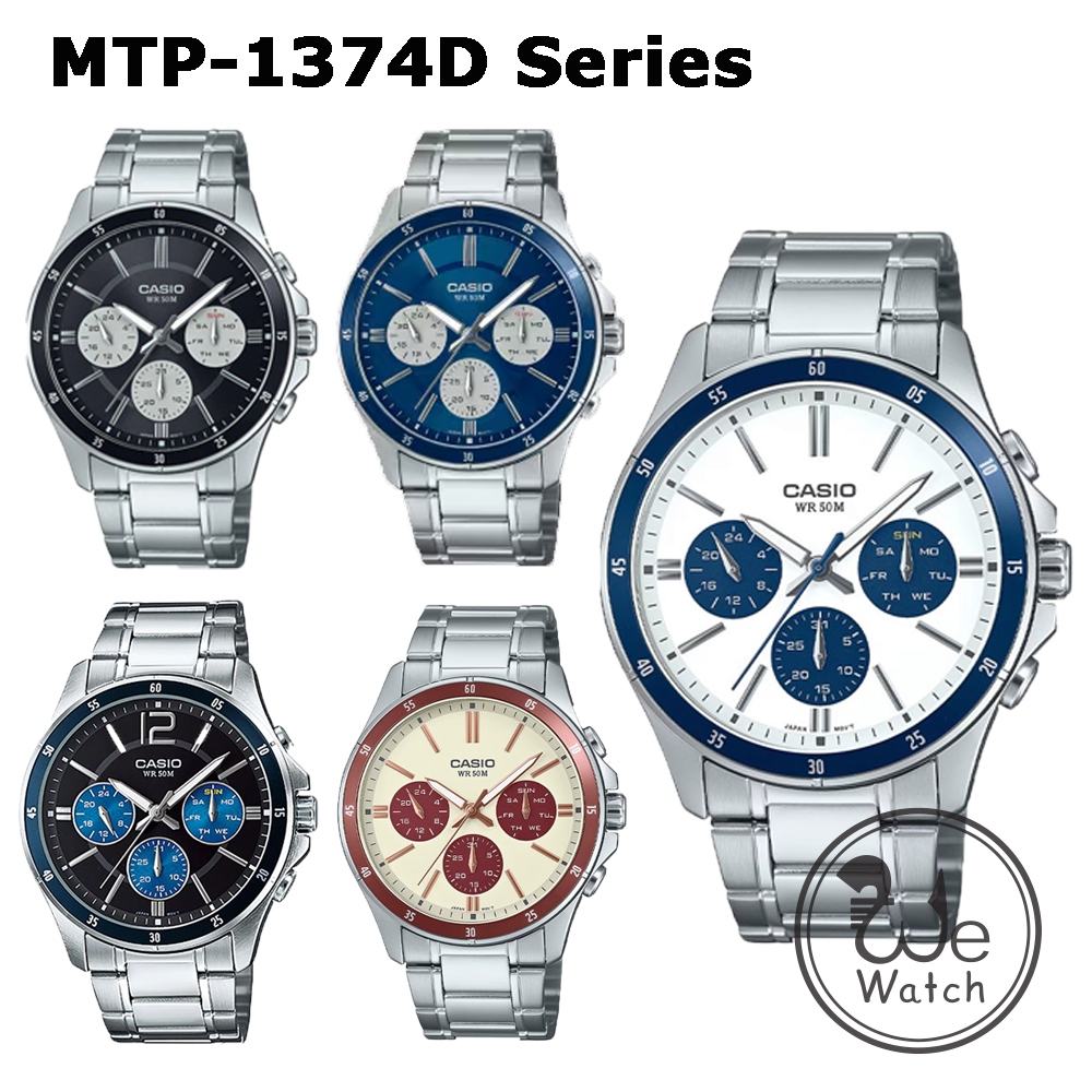 !!ประกัน1ปีและกล่อง CMG!! CASIO รุ่น MTP-1374D นาฬิกาข้อมือผู้ชาย แสดง 3 เข็ม MTP1374 MTP-1374