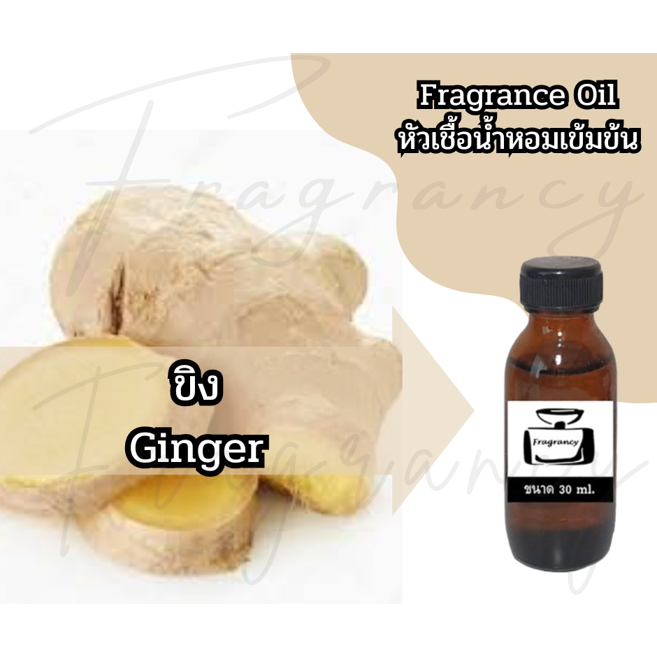 หัวน้ำหอมเข้มข้น 100% กลิ่น ขิง Ginger (Fragrance Oil - No Alcohol)