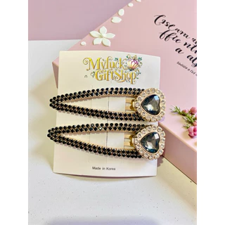 Hairpin Set "Crystal Bow" กิ๊บติดผมคริสตัล ขนาดใหญ่7cm1คู่เกรดพรีเมียม ดีไซน์เกาหลี คริสตัลวิบวับ งานละเอียด สวยหรู