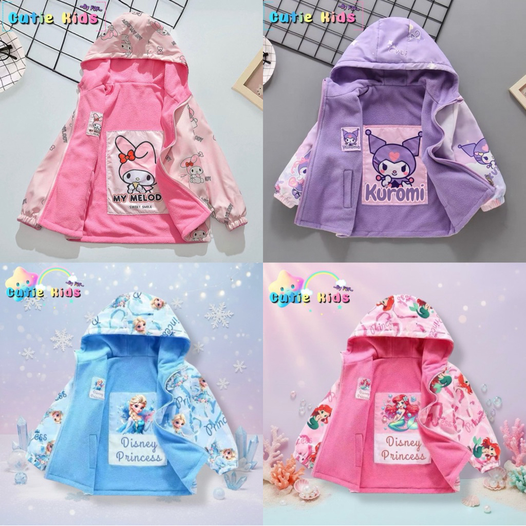 เสื้อ Jacket ฮู้ด 2in 1 แจ็คเก็ตสำหรับลูกสาว ใส่ได้2ด้าน ดีเทลน่ารักๆ ไว้ใส่คลุมกับชุดนักเรียนหรือคลุมใส่เที่ยวได้เลย