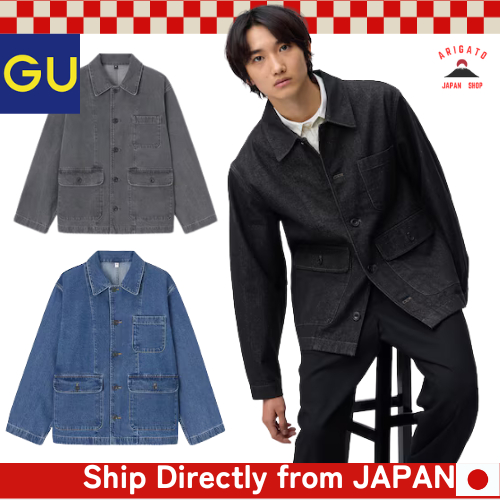GU Men's Denim Work Jacket[ส่งตรงจากประเทศญี่ปุ่น ของแท้ 100%]