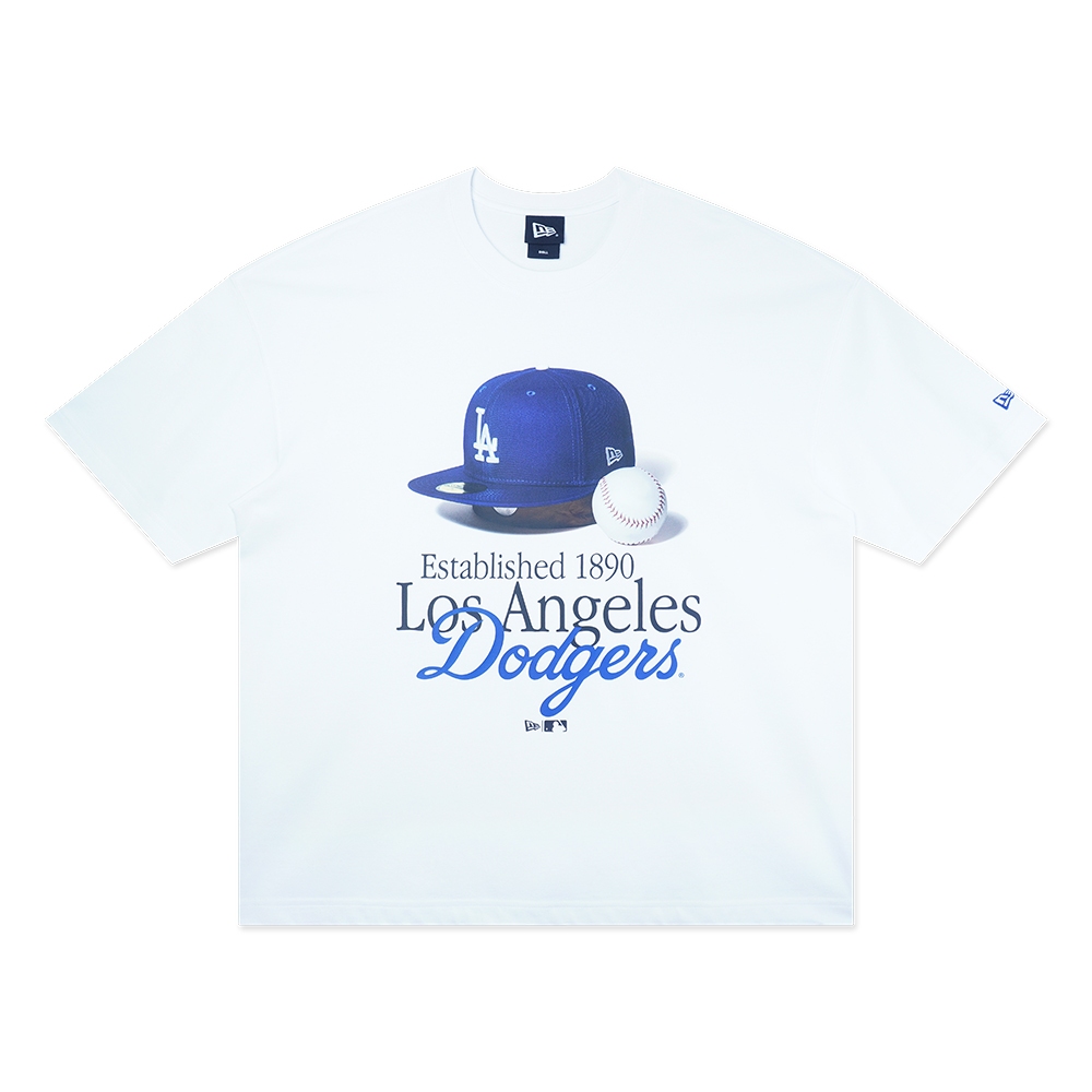 New Era เสื้อยืดแขนสั้นรุ่น LOS ANGELES DODGERS GRAPHIC PACK CEWHITE (WHITE) OVERSIZED SHORT SLEEVE TEE APPAREL ราคา ถูกที่สุด ดีลบีเคเค