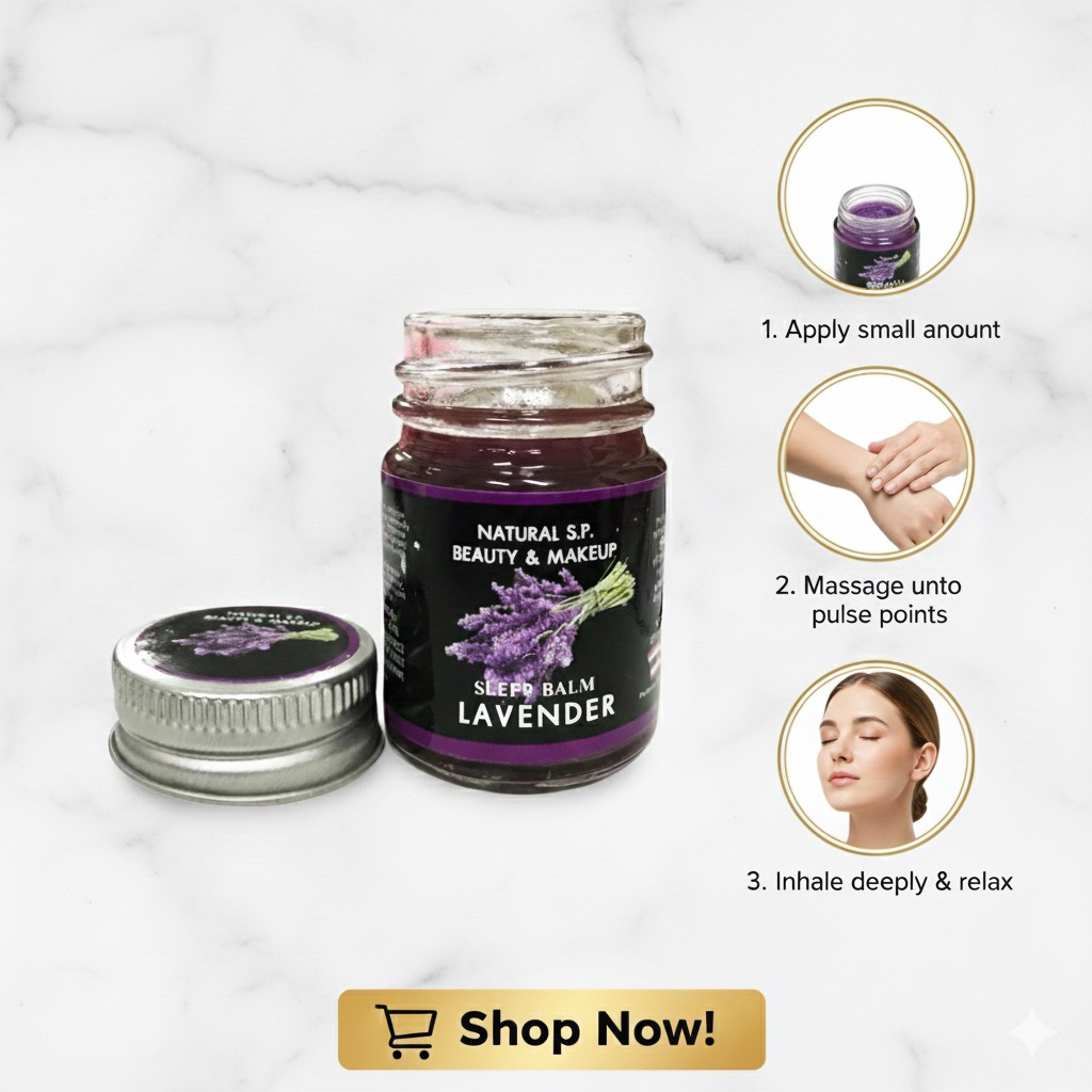 NATURAL S.P. BEAUTY & MAKUP SLEEP BALM LAVENDER เนเชอรัล เอส.พี.บิวตี้ แอนด์ เมคอัพ สลิป บาล์ม ลาเวนเดอร์15กรัม