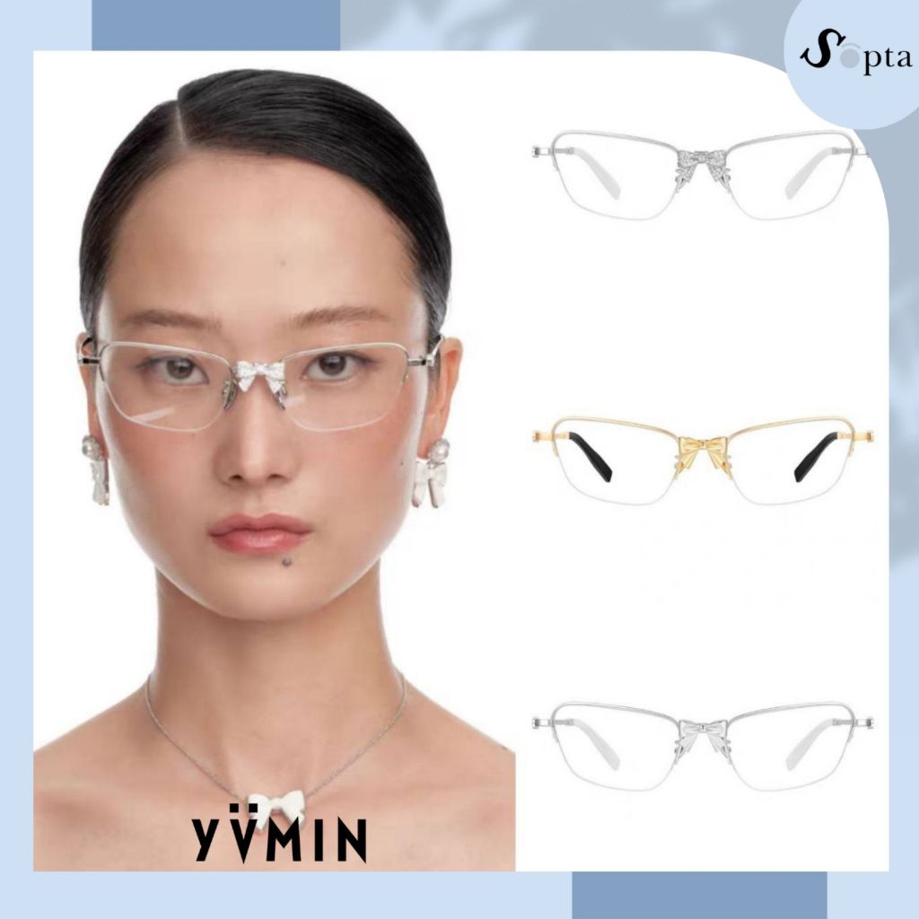 (PRE-ORDER) แว่นตา กรอบแว่น YVMIN x SHUSHUTONG Metal Bow-Decorated Glasses