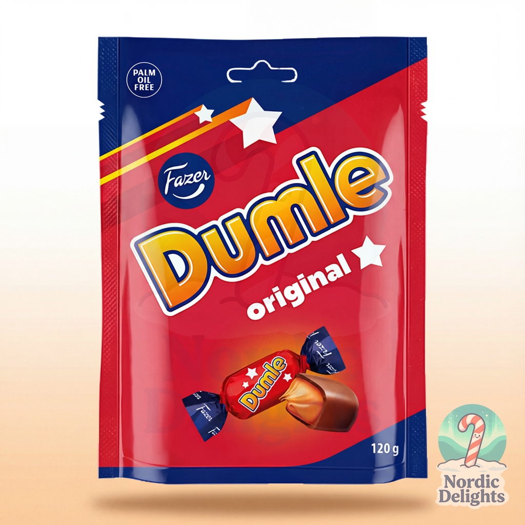 Fazer Dumle Original Toffee Chocolate 120g ฝาเซอร์ดูมเล่ช็อกโกแลตตaffe 120กรัมนำเข้าสวีเดน