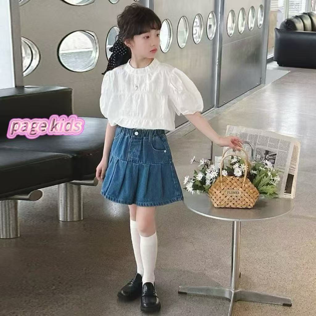 page shopกระโปรงยีนส์ สำหรับเด็ก อายุ 2-8ขวบ/jeans/กระโปรงแฟชั่น/กระโปรงยีนส์/แฟชั่นเด็ก
