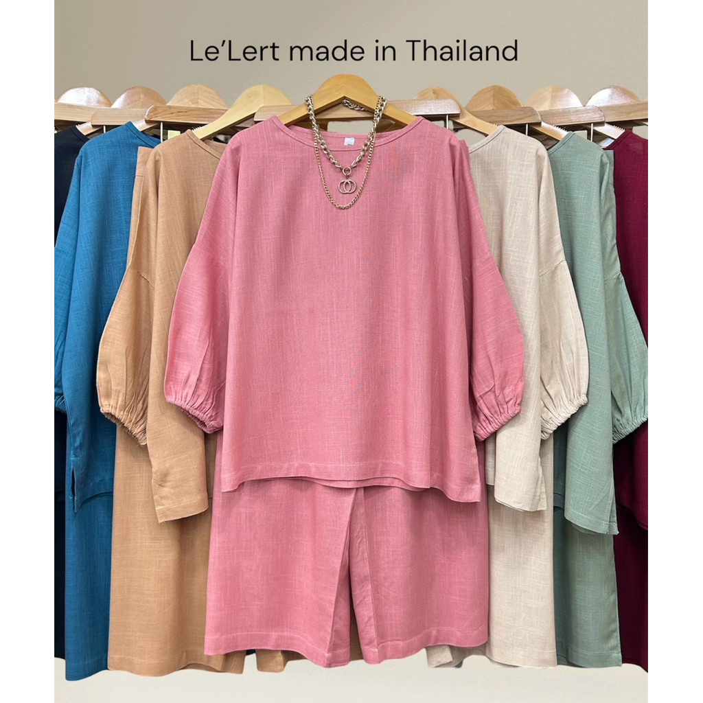 Rosy Linen x Cropped Pants 🌺เซ็ตผ้าลินินผสม เสื้อคอปาดแขนยาวแต่งกุ๊นยางปลายแขน กางเกงทรง5ส่วนซิปข้าง เนื้อผ้าพรีเมี่ยม - รูปที่ 3