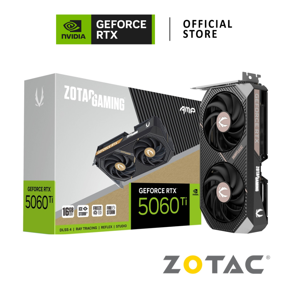 ZOTAC GAMING NVIDIA® GeForce RTX™ 5060 Ti 16GB AMP VGA Card การ์ดจอ