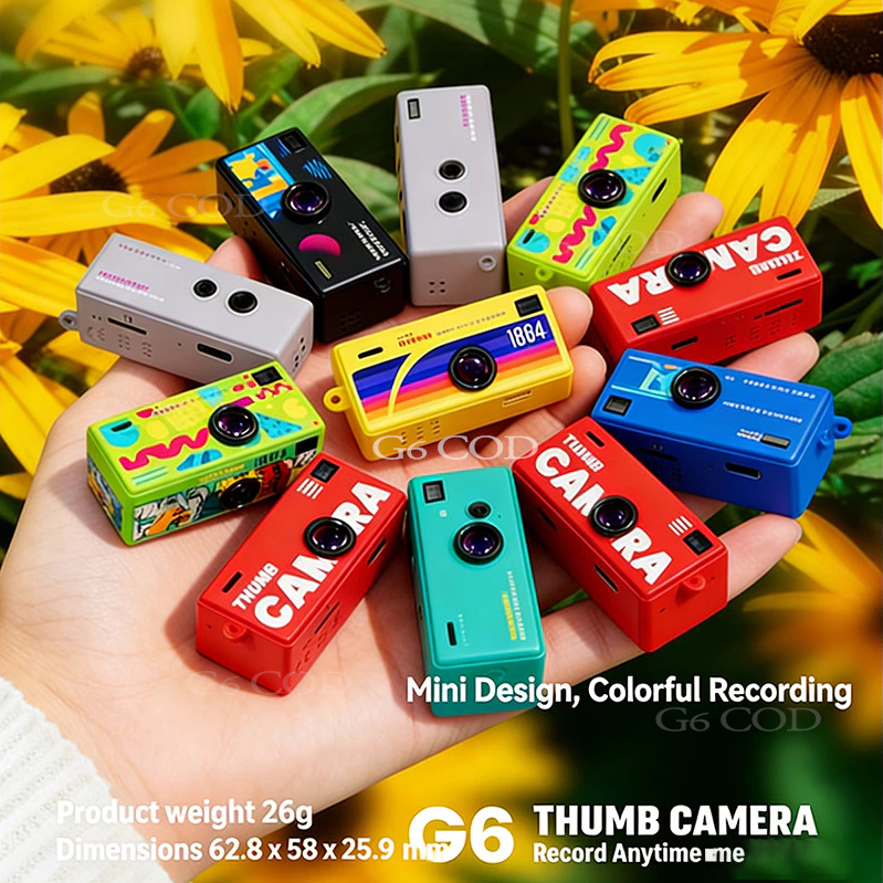 【จัดส่งภายใน 24 ชั่วโมง】พวงกุญแจ G6 กล้อง, 1080P HD กระเป๋าบันทึกวิดีโอ Charm กระเป๋าเป้สะพายหลัง CCD กล้องดิจิตอล, ของข