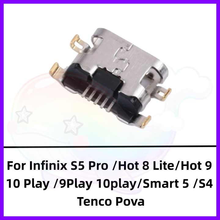 ตัวเชื่อมต่อแท่นชาร์จ USB สําหรับ Infinix S5 Pro / Hot 8 Lite / Hot 9 Play 10 Play / Smart 5 India / S4 / Tenco Pova