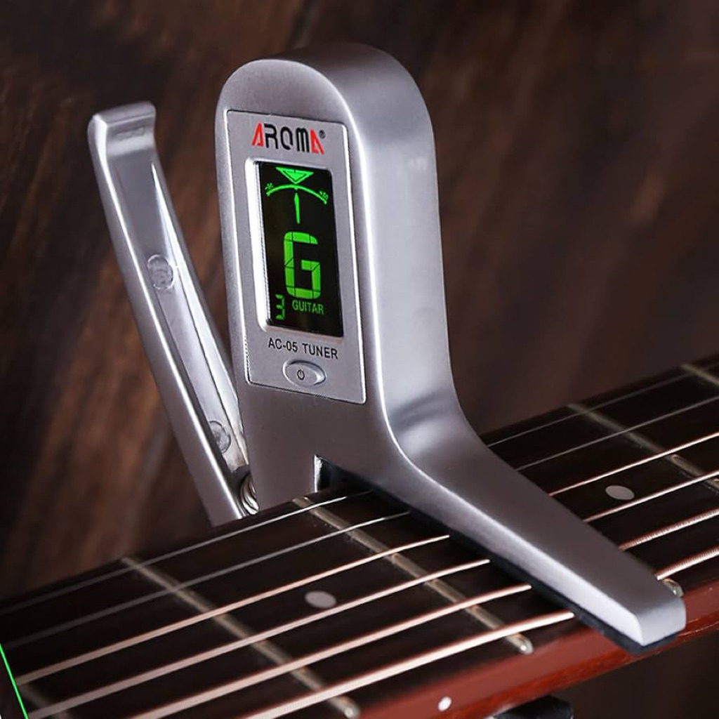 Capo Tuner Aroma Aroma คาโป้กีตาร์ + เครื่องตั้งสายกีตาร์ 2in1 รุ่น AC-05 (Capo & Guitar Tuner Devic