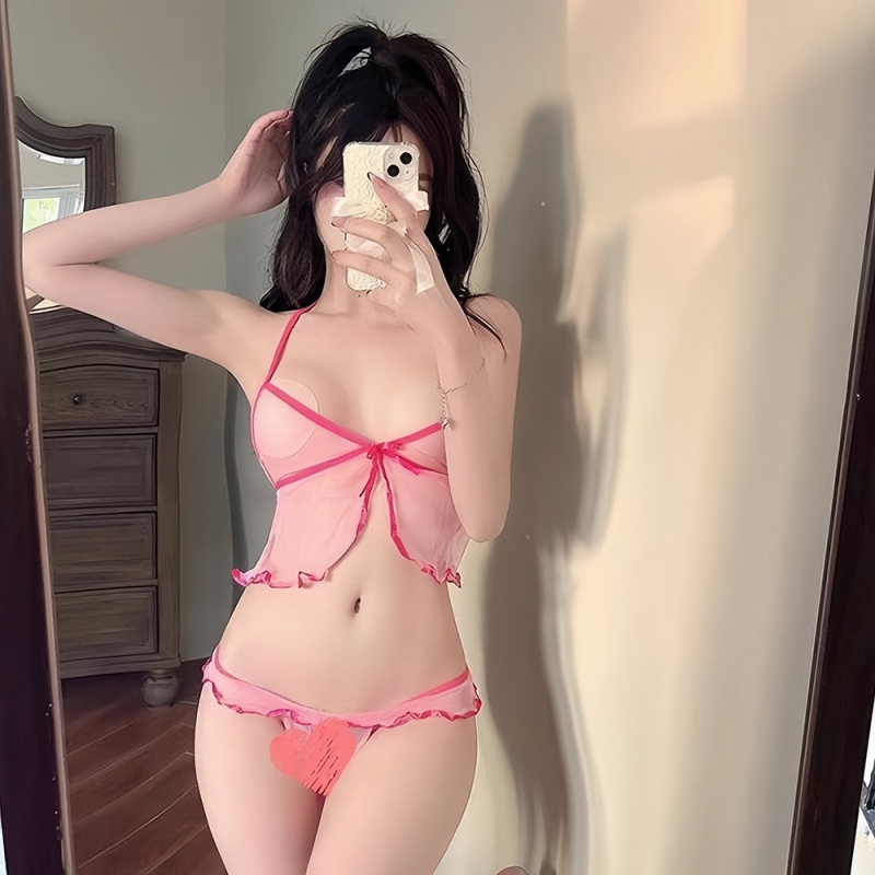 Sexy Garden สุภาพสตรีชุดชั้นในเซ็กซี่ชุดเต็มตาข่ายผ้ามุมมองแสงบ้านสวมชุดนอน