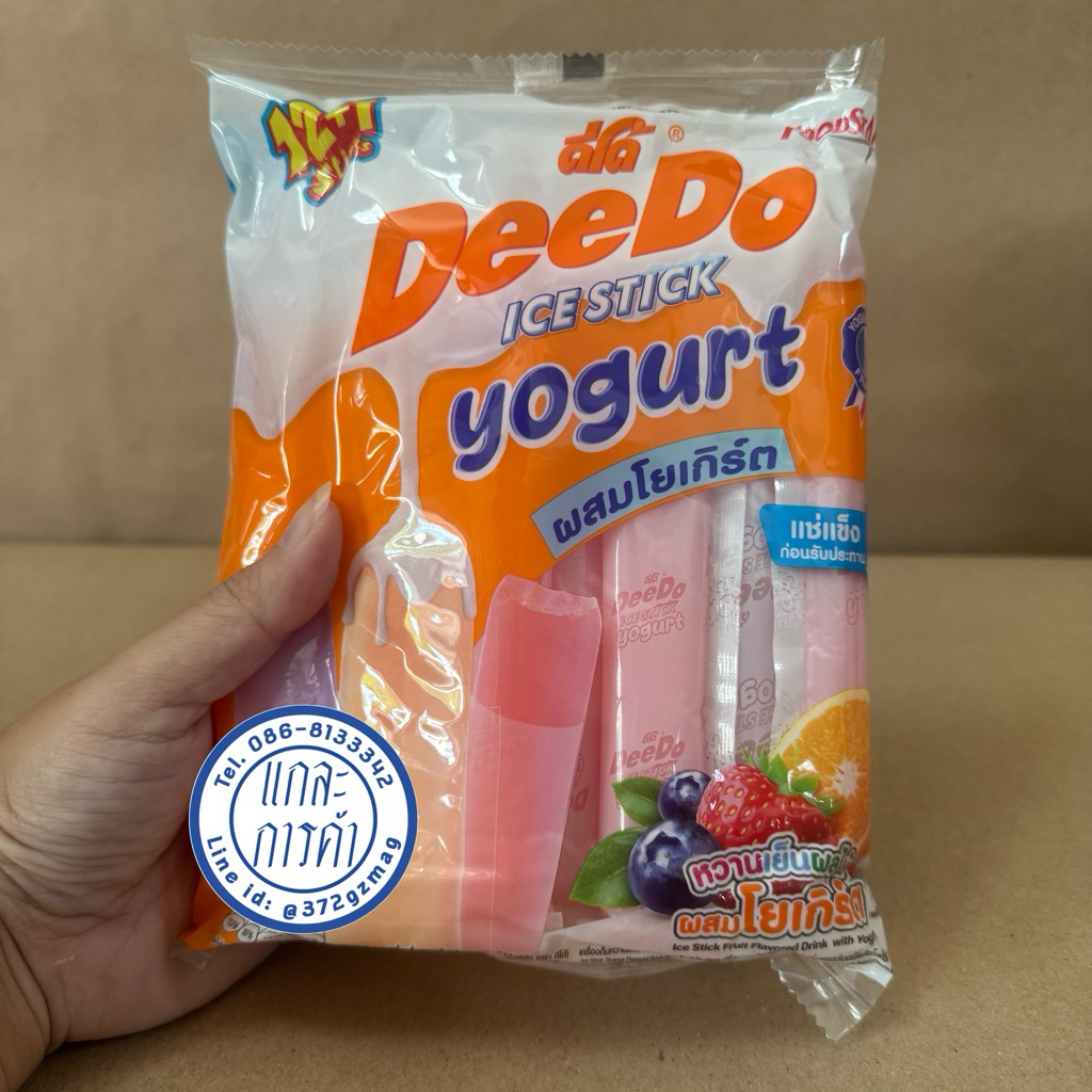ดีโด้หลอดผสมโยเกิร์ต 35 มล แพ็ก 12+1 หลอด Deedo ice stick yogurt