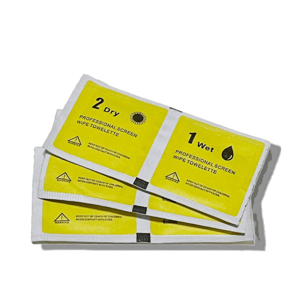 ชุดอุปกรณ์ติดฟิล์มครบวงจร พร้อมผ้าและน้ำยาทำความสะอาดแบบแห้ง-เปียก สำหรับฟิล์มกรองแสงและหน้าจอโทรศัพท์