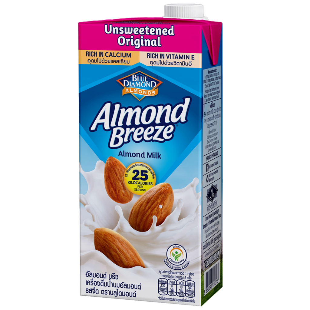 Blue Diamond Almond Breeze นมอัลมอนด์สูตรดั้งเดิมแบบไม่เติมน้ำตาล  946ml