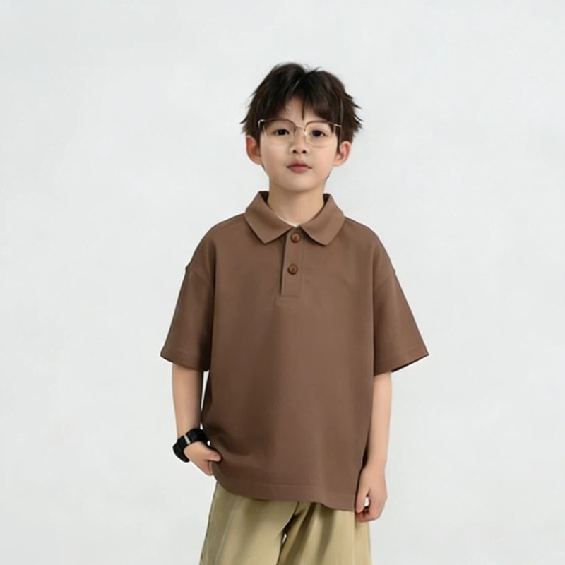 เสื้อโปโลเด็กสีเรียบ ดีไซน์เกาหลีระดับพรีเมียม เนื้อผ้ามีความยืดหยุ่น ใส่สบายผิว ดูแลง่ายไม่ยับง่าย เหมาะกับทุกโอกาส - รูปที่ 6