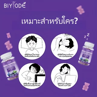 BIYOED Vitamin Projects sleep Gummies กัมมี่ช่วยให้นอนหลับ หลับลึก ผ่อนคลาย 60เม็ด