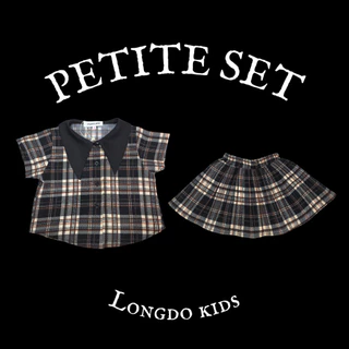 Longdopaws : Petite set ชุดเซ็ทเด็กผู้หญิง เสื้อ+กระโปรงอัดพลีท มีซับใน ผ้านิ่มใส่สบาย