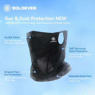 【TH การส่งสินค้า】SOLOEVER Face Marsk UPF50+ มาส์กกันแดด ผ้าละเอียด กันแดด กันแสง ใส่ได้ทั้งชายและหญิง Vacation