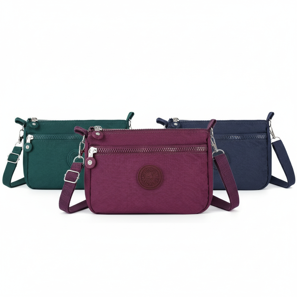AMIKABAG(MK2013) กระเป๋าสะพายข้างขนาด9นิ้ว เป็นผ้าไนล่อนกันน้ำได้ มี2ซิป