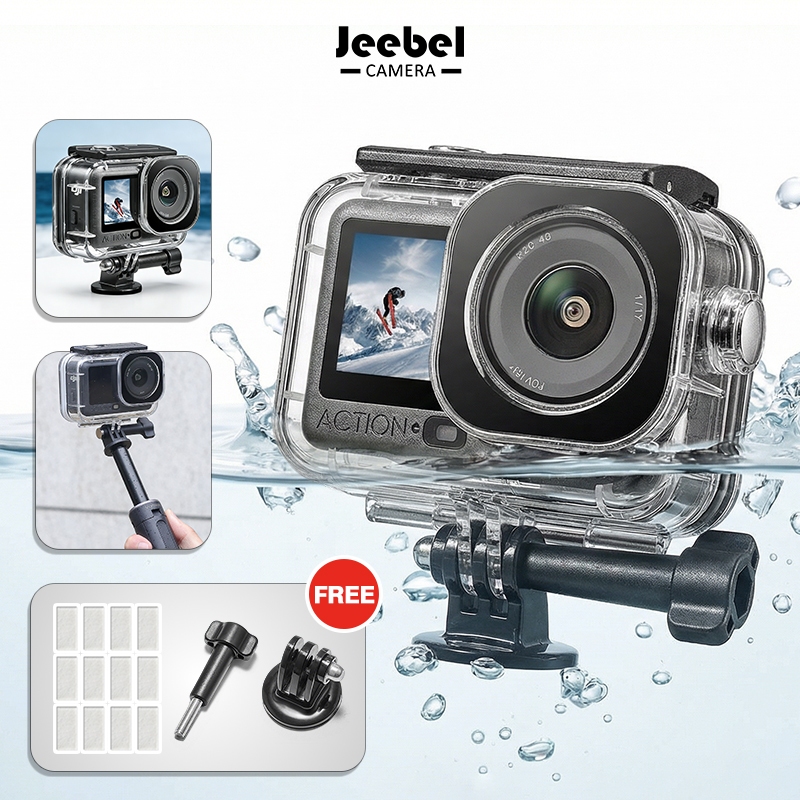 เคสกันน้ำ DJI OSMO Action 6 ดำน้ำลึก 60 เมตร กันกระแทก PC ใส เลนส์กระจกนิรภัย พร้อม Quick Release สำหรับถ่ายใต้น้ำ