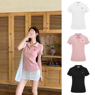 เสื้อโปโลแขนสั้น ไหล่ตรง สวยมากสำหรับหน้าร้อน ผู้หญิง ใส่ได้…