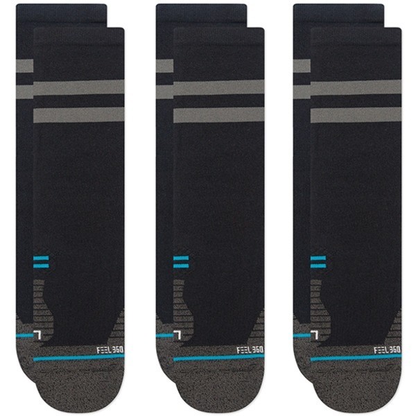 ถุงเท้าวิ่ง STANCE RUNNING SOCKS รุ่น FRANCHISE ULTRA LIGHT CREW PACK 3 สีดำ แบบแพ็ค 3 คู่ ถุงเท้าข้อยาว — صورة 2