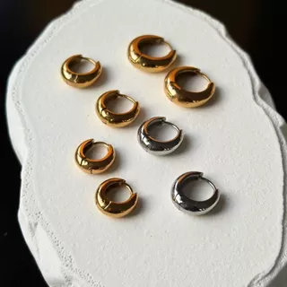 🔥HOT ITEM🔥 ต่างหูห่วง Stainless ถึกทนน้ำ ทนเหงือ ไม่ดำ ไม่ลอก