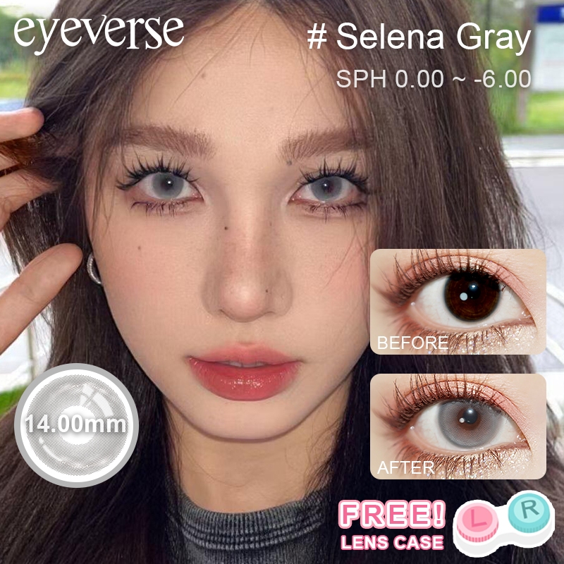 【COD+ฟรีน้ำยาเลนส์】Eyeverse เซลีน่าเกรย์ 14mm 🔥 [0.00-6.00] | ตาโตปังไม่โอเวอร์ | นุ่มไม่ระคายเคือง