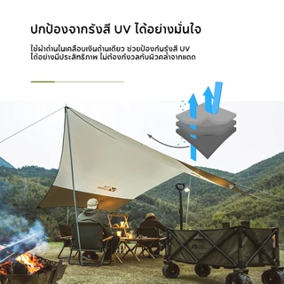 MOBI GARDEN ร่มแดดขนาดใหญ่ป้องกันแดดกันน้ำหลายคนตั้งแคมป์ป่าริมทะเล