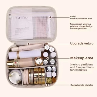 กระเป๋าเครื่องสำอางหนังPU 💼 กันน้ำ+จุเยอะ ✨ ถอดแปรงได้ 💄 พกพาสะดวก