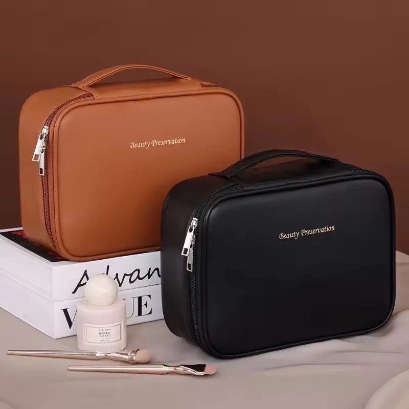 กระเป๋าเครื่องสำอางหนังPU 💼 กันน้ำ+จุเยอะ ✨ ถอดแปรงได้ 💄 พกพาสะดวก