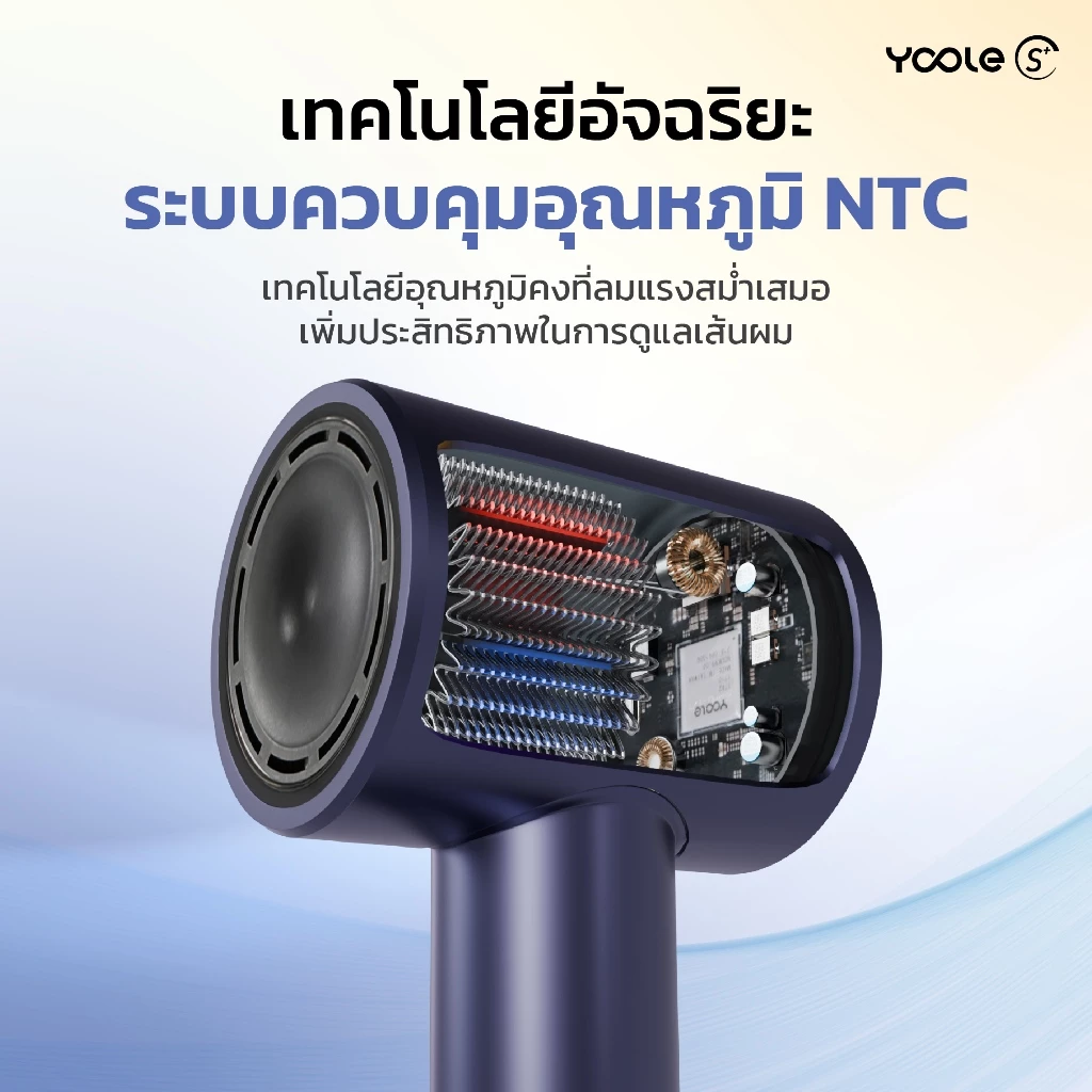Yoole S+ Hair Dryer ไดร์เป่าผม 1600W Plasma Ion thumbnail 7